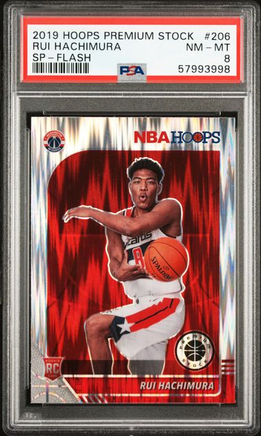 2019 Panini Hoops Premium Stock #206 Rui Hachimura – PSA NM-MT 8