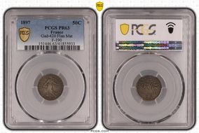 1897 50C Gad-420 Flan Mat F-190 PR63