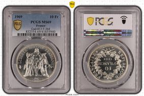 1969 10 Fr Gad-813 F-364 MS69