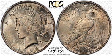 1923 $1 VAM 3 Doubled Reverse MS65