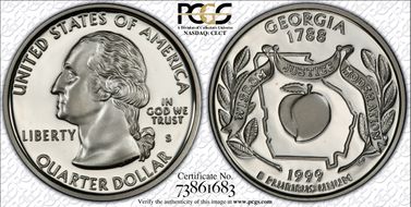 1999-S 25C Georgia Silver PR70DCAM