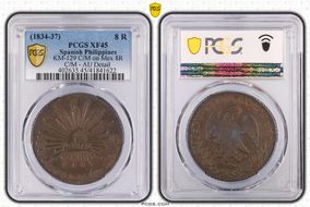 (1834-37) 8 R KM-129 C/M on Mex 8R XF45