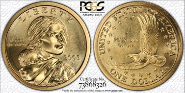 2005-D SAC$1 Satin Finish SP68