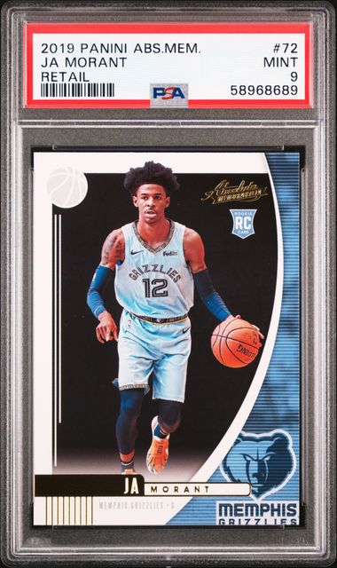 2019 Panini Absolute Memorabilia Retail 72 Ja Morant Rookie Card