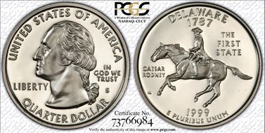 1999-S 25C Delaware PR70DCAM