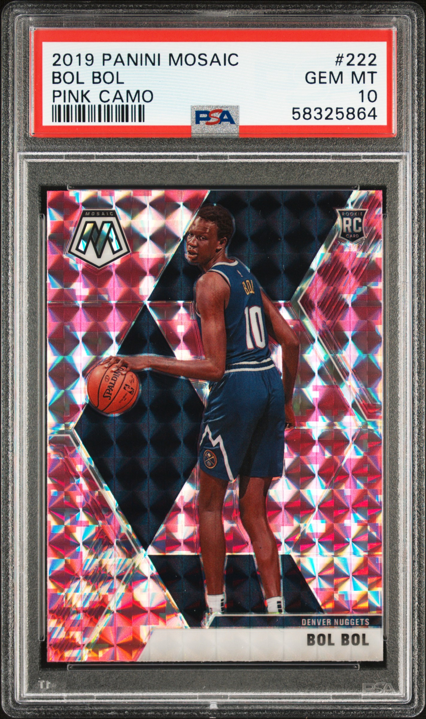 2019 Panini Mosaic 222 Bol Bol Pink Camo PSA 10