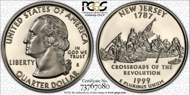 1999-S 25C New Jersey PR70DCAM