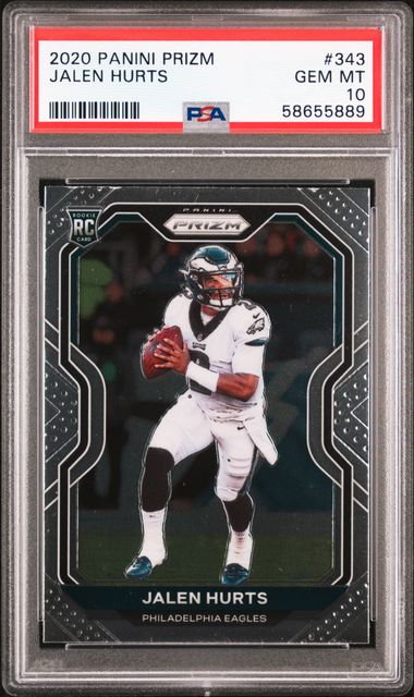 JALEN HURTS 2020 PANINI SELECT SP DIECUT PURPLE PRIZM ROOKIE CARD #50  EAGLES