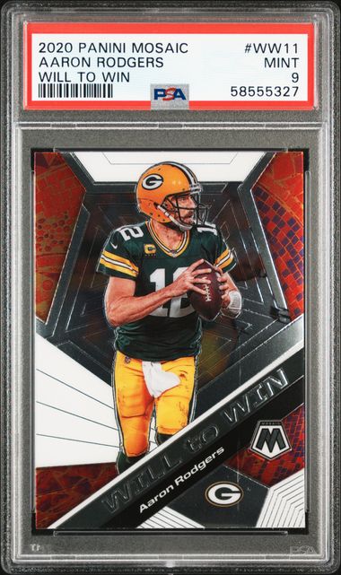 2020 Panini Prizm Gold #206 Aaron Rodgers (#03/10) - PSA MINT 9 on