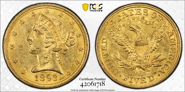 1893-O $5 MS62+
