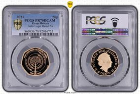 2021 50p John Logie Baird Au PR70DCAM