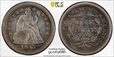 1845-O 10C AU50