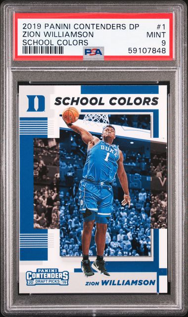 2019 Panini Contenders Draft Picks School Colors 1 Zion Williamson Rookie  Card – PSA MINT 9 on Goldin Auctions