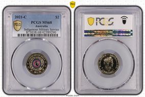 2021-C $2 Indigenous Military Service Colorized MS68