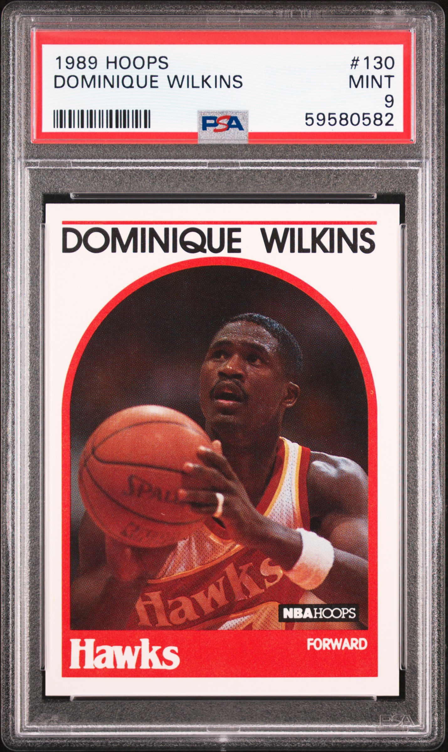 1989 Hoops #130 Dominique Wilkins – PSA MINT 9