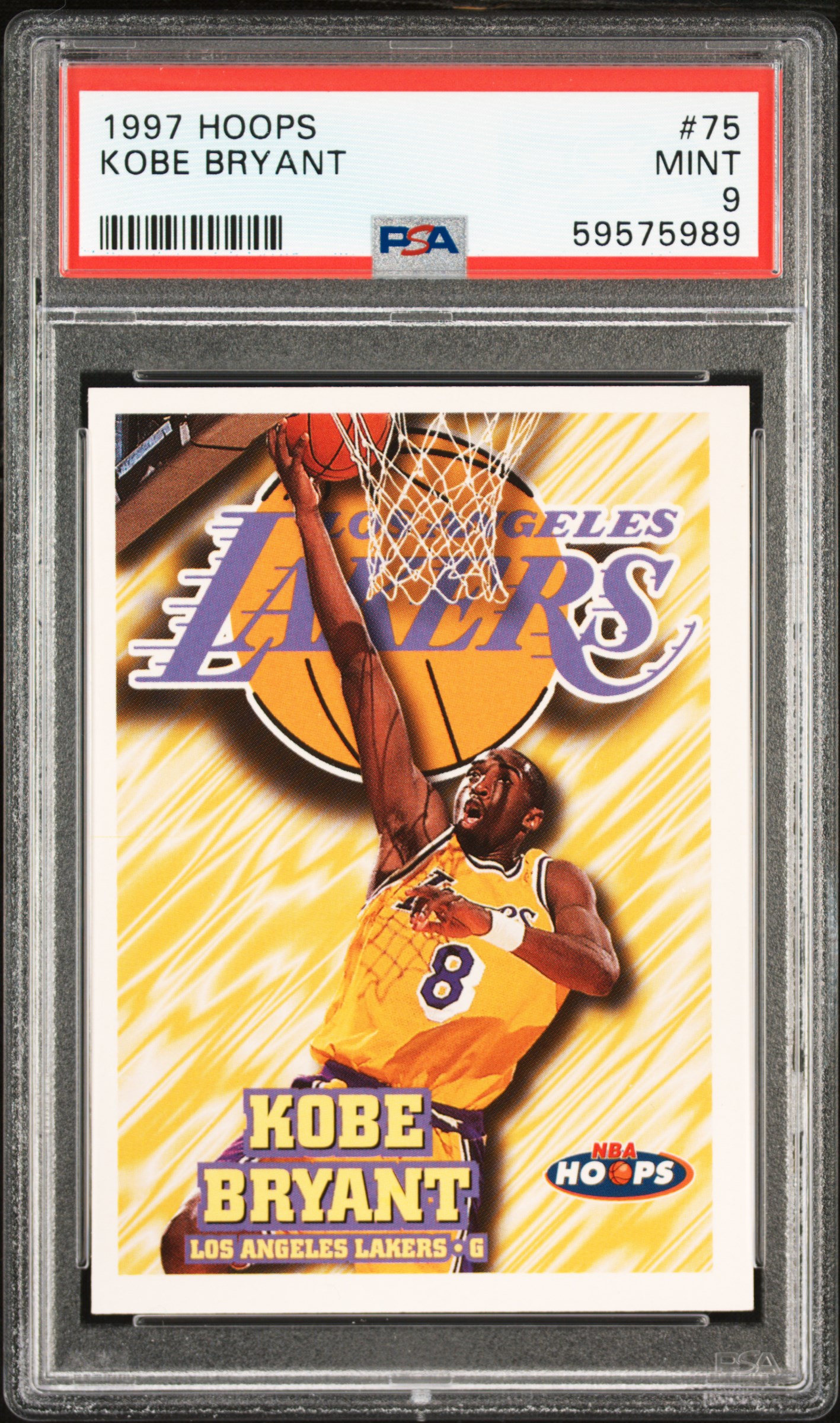 1997 Hoops 75 Kobe Bryant PSA 9