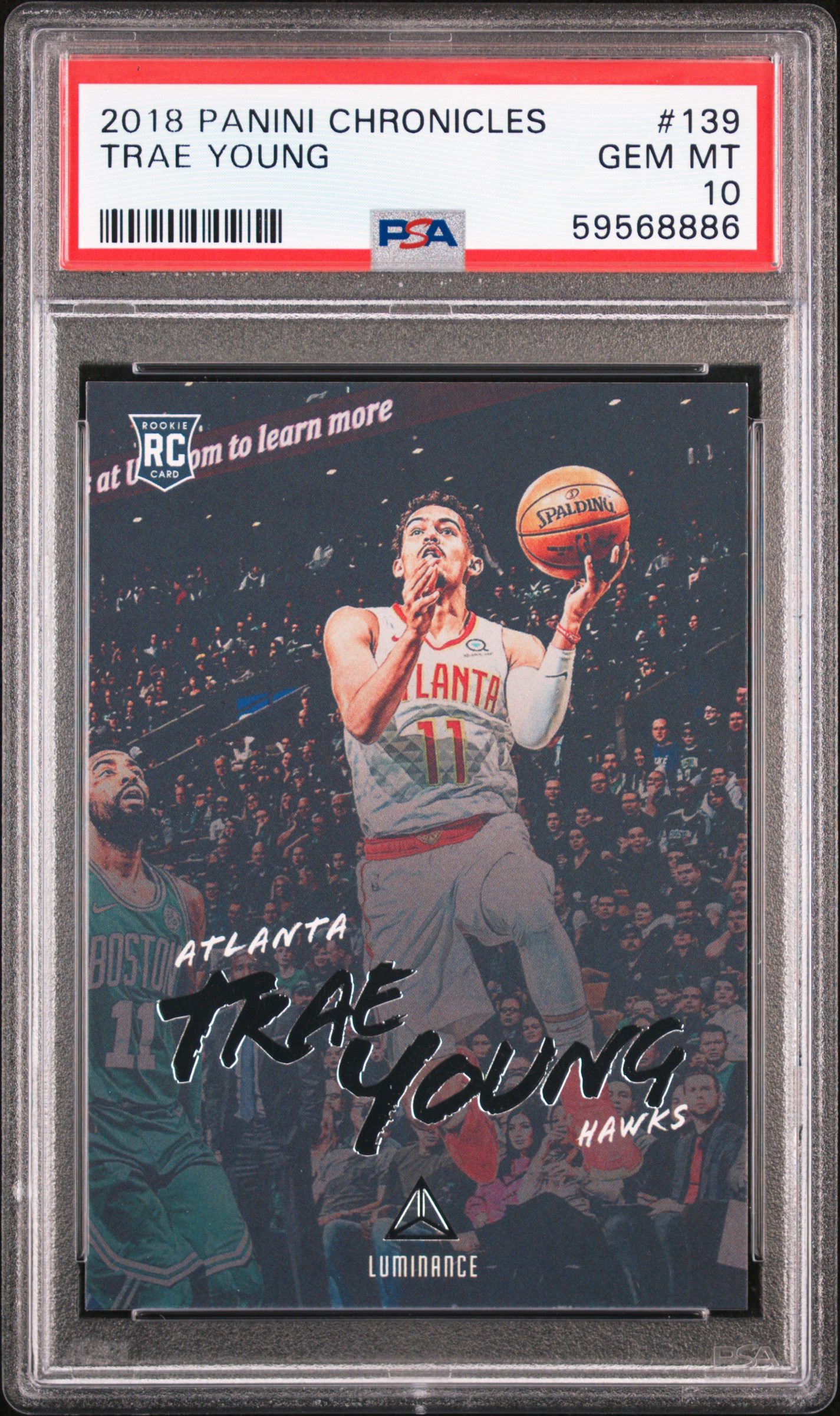 2018 Panini Chronicles #139 Trae Young Rookie Card – PSA GEM MT 10