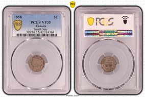 1858 5C Small Date VF35