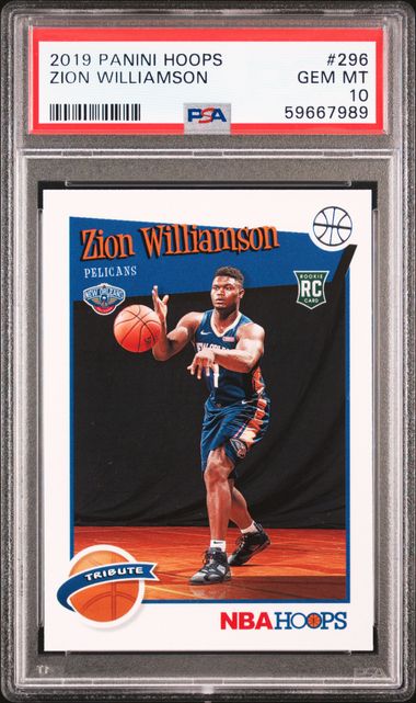 2019 Panini Hoops 296 Zion Williamson Rookie Card – PSA GEM MT 10