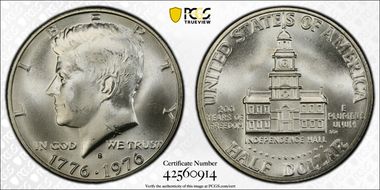 1976-S 50C Silver MS68