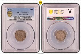 1713 4D S-3595C Re-engraved Hair MS62