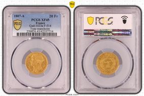 1807-A 20 Fr Gad-1023a F-514 Type transitoire XF45