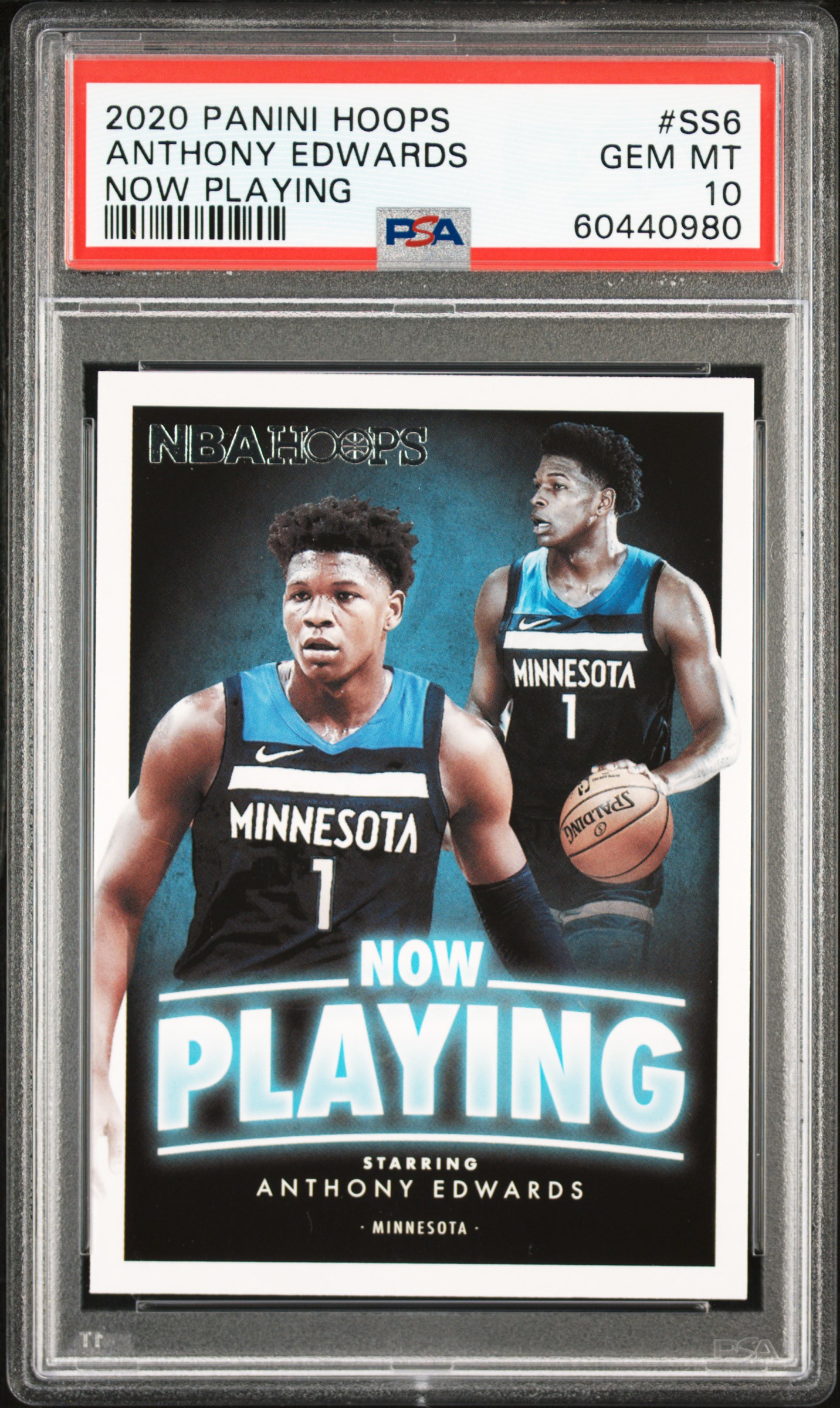 2020 Panini Hoops Now Playing #Ss6 Anthony Edwards PSA 10