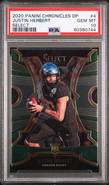 Justin Herbert Autographed 2020 Select Certified Rookie Card #4