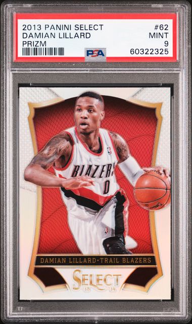 2013 Panini Select Prizm 62 Damian Lillard – PSA MINT 9 on Goldin