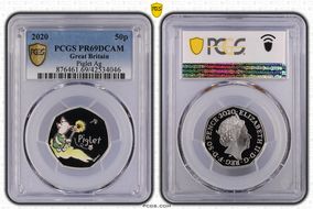 2020 50p Piglet Ag PR69DCAM