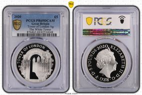 2020 £5 Tower of London Ag The White Tower PR69DCAM