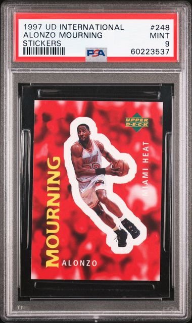 1997 Upper Deck International Stickers #248 Alonzo Mourning – PSA