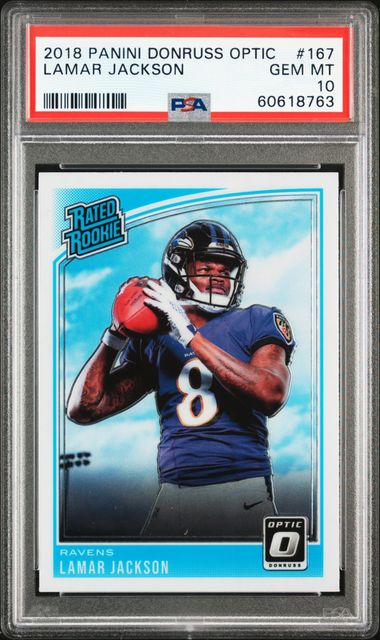 Lamar Jackson 2019 Panini Select Tri Color Prizm Football Card #71 PSA