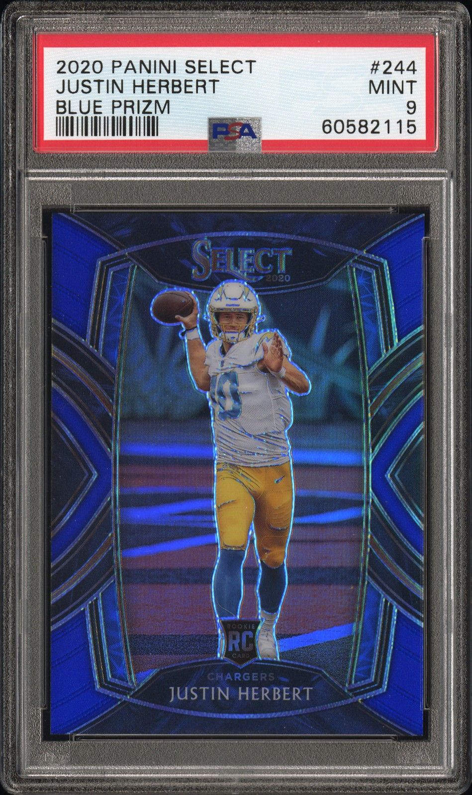 2020 Panini Select BLUE PRIZM #244 Justin Herbert front
