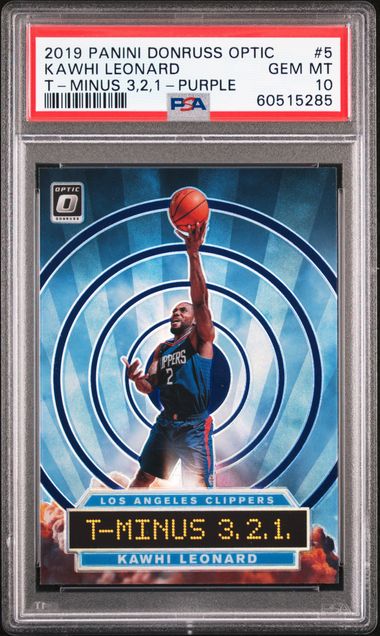 2019 Panini Donruss Optic T-Minus 3,2,1 #5 Kawhi Leonard – PSA GEM