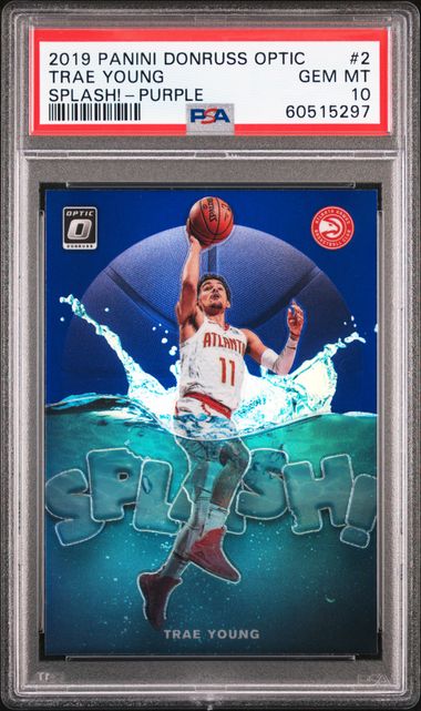 2019 Panini Donruss Optic Splash! #2 Trae Young – PSA GEM MT 10 on