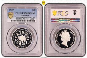 1989 50C Commonwealth Games Ag PR70DCAM