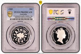 1989 50C Commonwealth Games Ag PR69DCAM