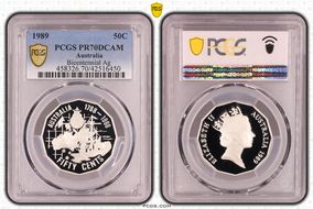1989 50C Bicentennial Ag PR70DCAM