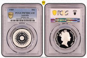 1989 50C Jubilee Ag PR70DCAM