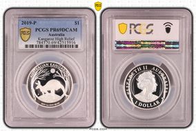 2019-P $1 Kangaroo Ag High Relief PR69DCAM