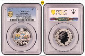 2017 20C Bananas in Pyjamas Colorized Frosted Uncirculated MS69