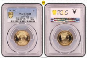 2018-C $1 Convict Era 1788-1868 MS68