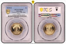 2018-B $1 Convict Era 1788-1868 Privy MS68
