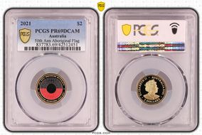 2021 $2 50th Ann Aboriginal Flag Colorized PR69DCAM