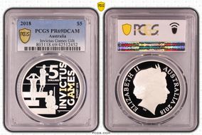 2018 $5 Invictus Games Gilt PR69DCAM
