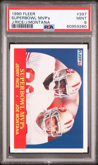 1990 Fleer Jerry Rice Joe Montana Super Bowl MVPs #397