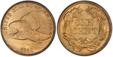 1858 1C Large Letters MS64