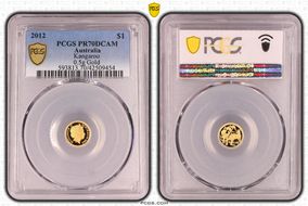 2012 $1 Kangaroo Au 0.5g Gold PR70DCAM