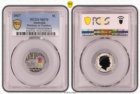 2017 5C Bananas in Pyjamas Colorized Frosted Uncirculated MS70